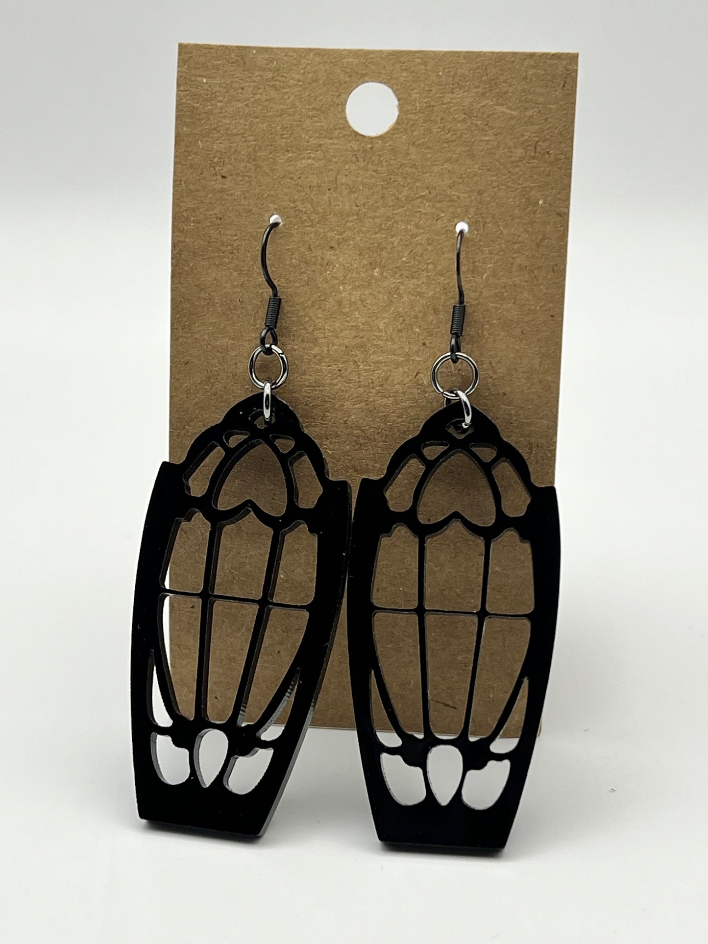Large Coffin Halloween Earrings
