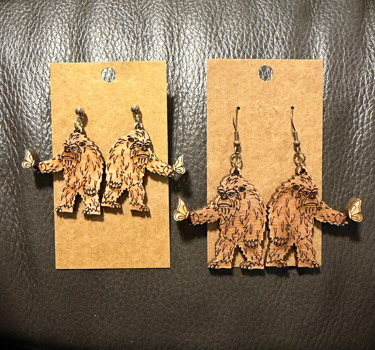 Bigfoot with Butterfly Earrings