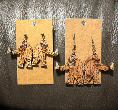 Bigfoot with Butterfly Earrings