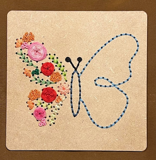 Floral Butterfly Embroidery Kit
