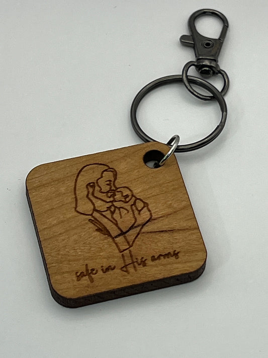 Safe in His Arms Keychain