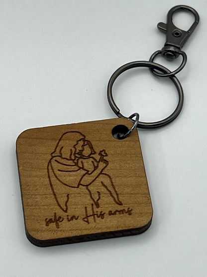 Safe in His Arms Keychain