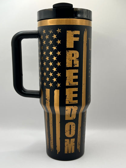 Freedom 40 oz Tumbler Full Wrap Design