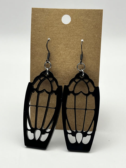 Large Coffin Halloween Earrings