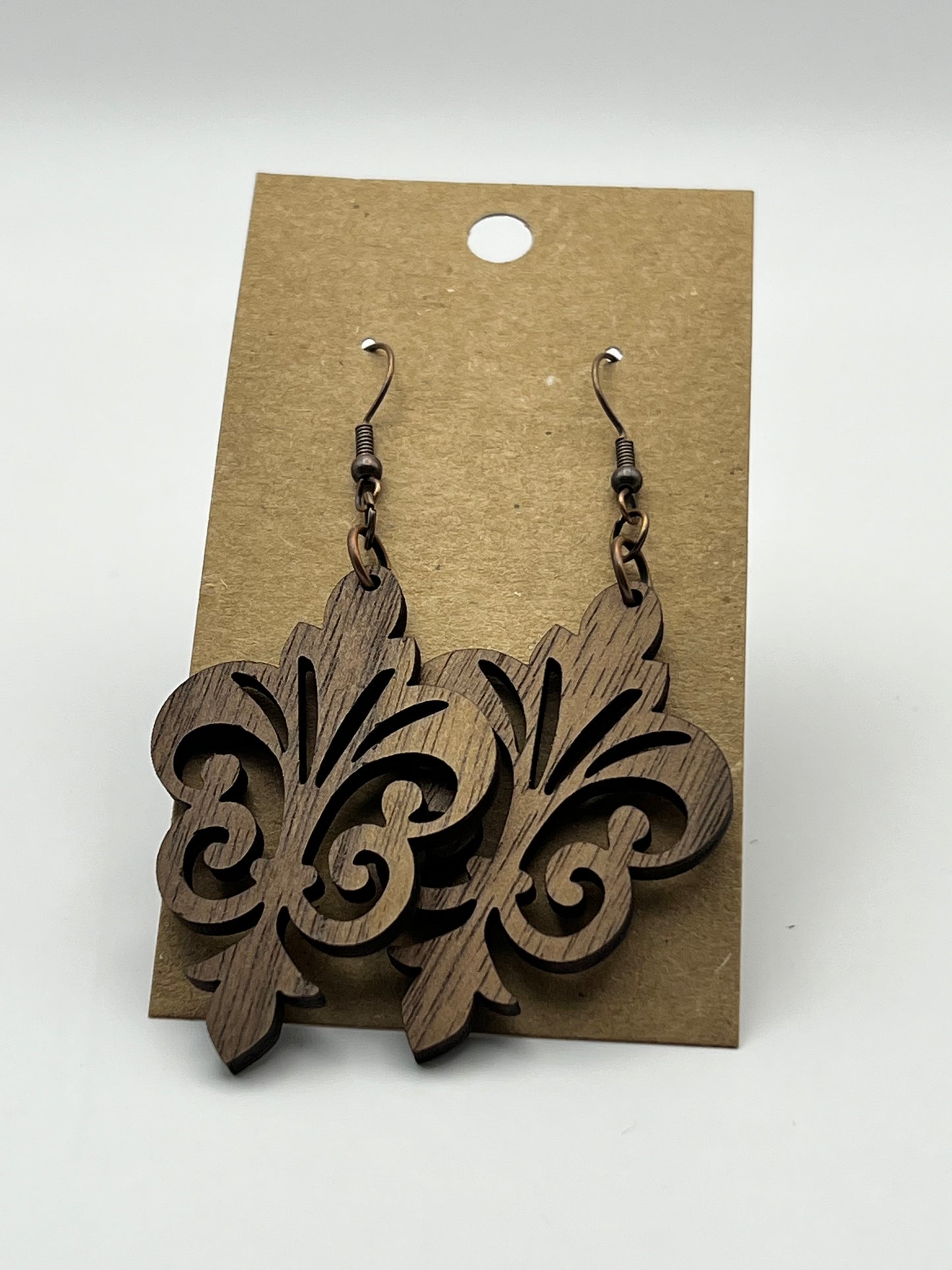 Fleur-de-lis Wood Earrings