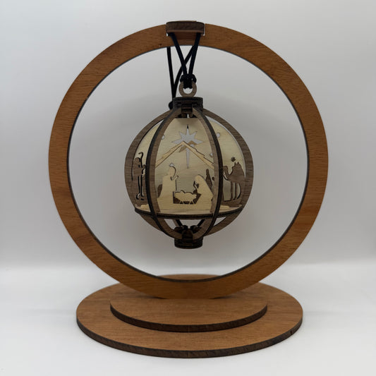 3D Nativity wood ornament