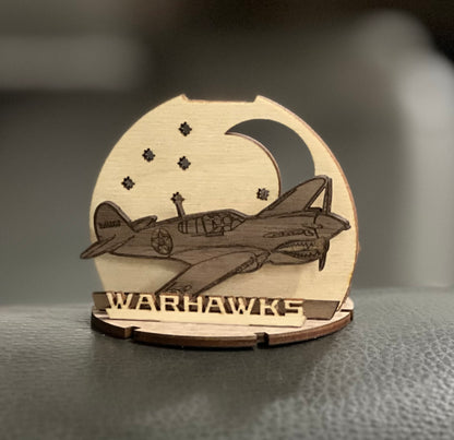 3D Warhawk wood ornament design