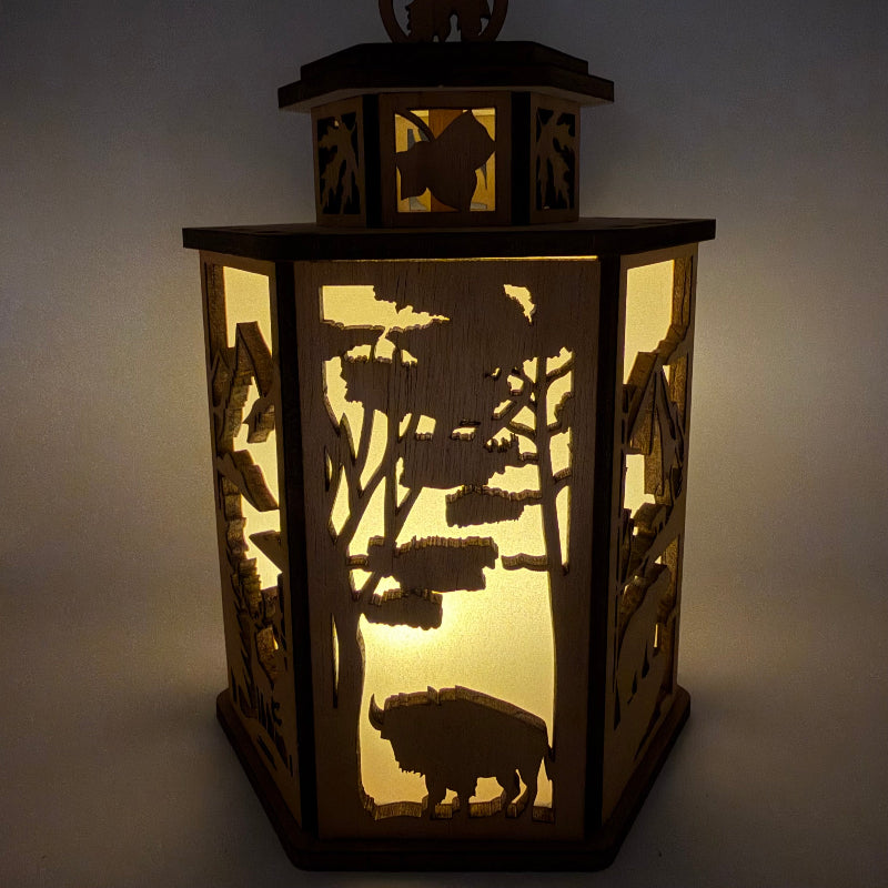 6 Sided Lantern Wildlife