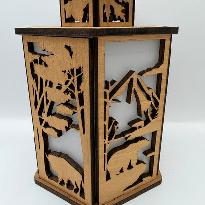 6 Sided Lantern Wildlife