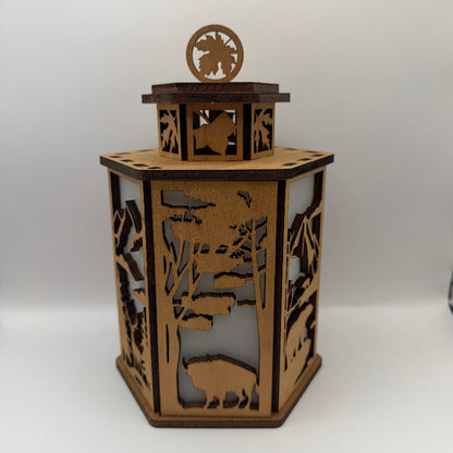 6 Sided Lantern Wildlife