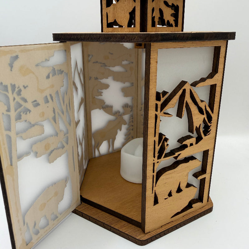6 Sided Lantern Wildlife