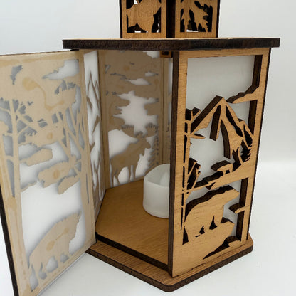 6 Sided Lantern Wildlife