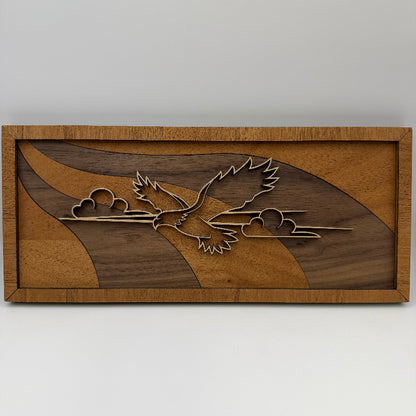 Eagle line art wood wall decor, Swoop backer