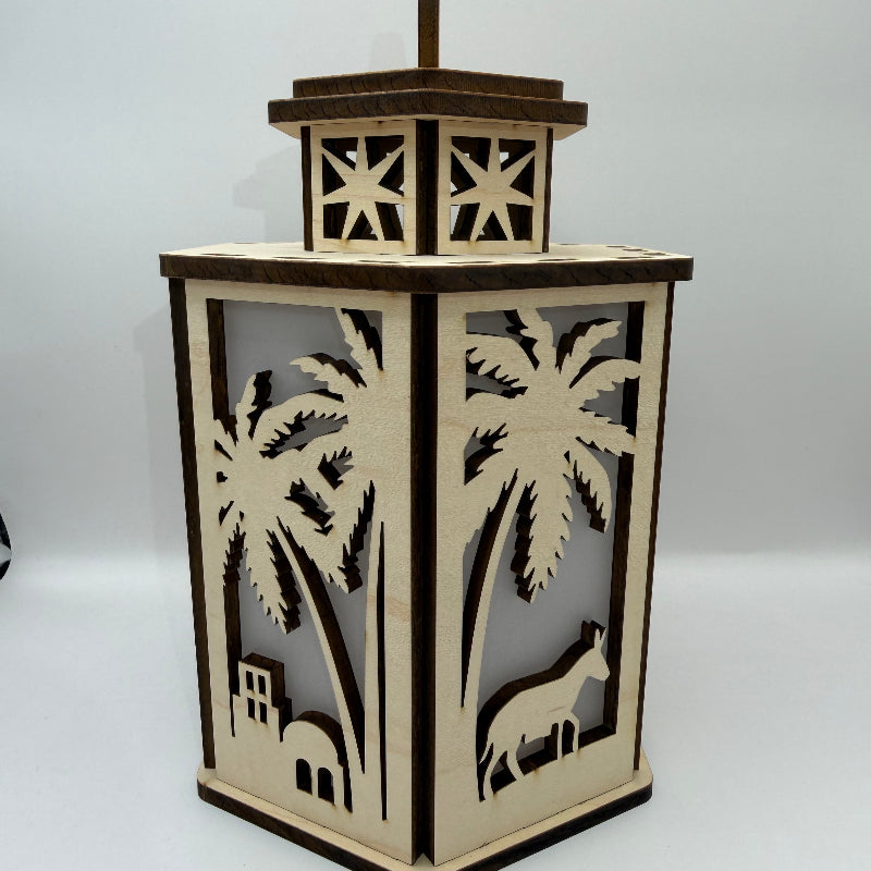Bethlehem star side panel of the unlit 6-sided Nativity lantern