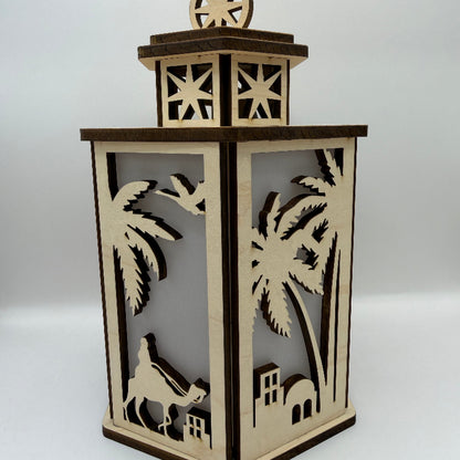 Wise man side panel of the unlit 6-sided Nativity lantern